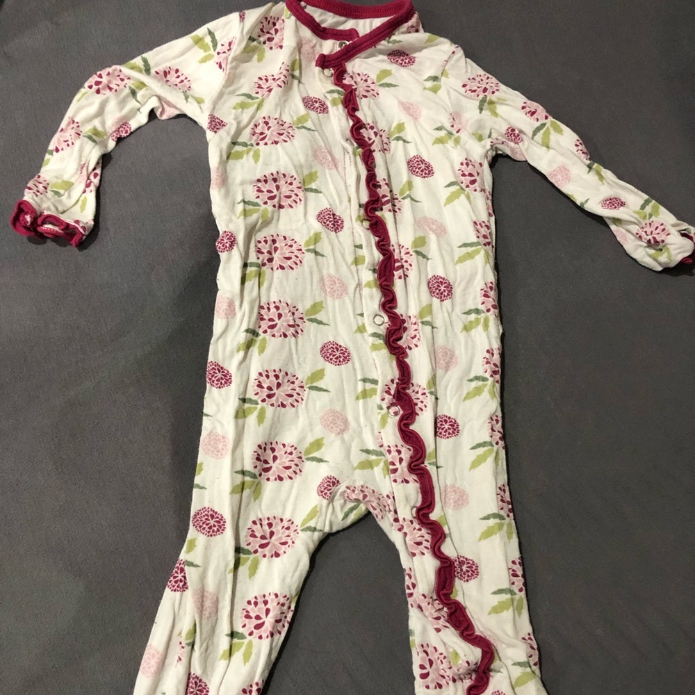 Kickee pants ruffle marigold coverall 6/9 months